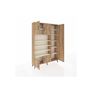 Arges Dolap 11 Raflı 5 Kapaklı 132x30x195 Çam-çam/aytaşı