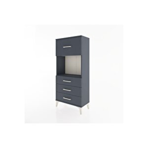 Hyperion Dolap Tek Raflı 4 Çekmeceli 60x44x134 Antrasit-antrasit