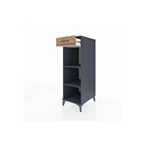 Kronos Dolap 2 Raflı Tek Çekmeceli 44x59x134 Antrasit-çam