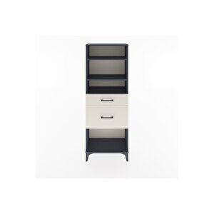 Arges Dolap 3 Raflı 2 Çekmeceli 60x30x163 Antrasit-aytaşı