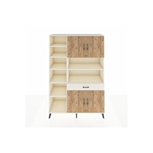 Hyperion Dolap 10 Raflı Tek Çekmeceli 4 Kapaklı 132x44x195 Aytaşı-çam/aytaşı