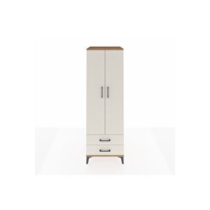 Kronos Dolap Tek Raflı 2 Çekmeceli Tek Askılı 60x59x182 Çam-aytaşı