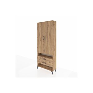 Arges Dolap 4 Raflı 2 Çekmeceli 2 Kapaklı 88x30x221 Çam-çam