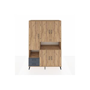 Hyperion Dolap 10 Raflı 2 Çekmeceli 5 Kapaklı 132x44x195 Çam-çam/antrasit