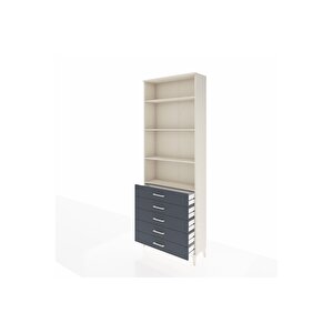 Arges Dolap 4 Raflı 5 Çekmeceli 88x30x243 Aytaşı-antrasit