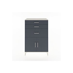 Hyperion Dolap Tek Raflı 3 Çekmeceli 2 Kapaklı 88x44x134 Aytaşı-antrasit
