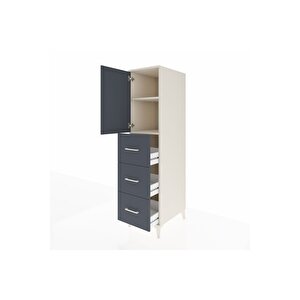 Kronos Dolap 2 Raflı 3 Çekmeceli Tek Kapaklı 44x59x182 Aytaşı-antrasit