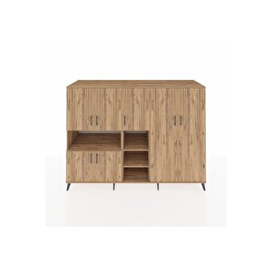 Kronos Dolap 13 Raflı 7 Kapaklı 220x59x163 Çam-çam