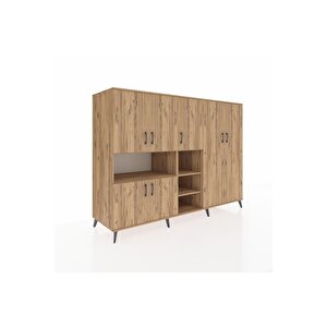 Kronos Dolap 13 Raflı 7 Kapaklı 220x59x163 Çam-çam