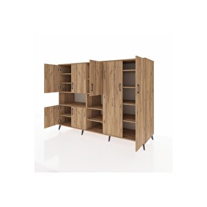 Kronos Dolap 13 Raflı 7 Kapaklı 220x59x163 Çam-çam