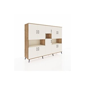 Hyperion Dolap 14 Raflı 10 Kapaklı 220x44x163 Çam-aytaşı