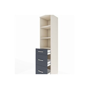 Hyperion Dolap 3 Raflı 3 Çekmeceli 44x44x195 Aytaşı-antrasit