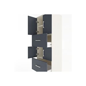 Hyperion Dolap 3 Raflı 2 Çekmeceli 4 Kapaklı 60x44x163 Aytaşı-antrasit