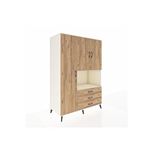 Kronos Dolap 6 Raflı 3 Çekmeceli 3 Kapaklı 132x59x195 Aytaşı-çam/çam