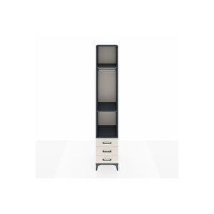 Hyperion Dolap 3 Raflı 3 Çekmeceli Tek Askılı 44x44x243 Antrasit-aytaşı
