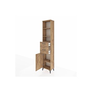 Arges Dolap 4 Raflı 2 Çekmeceli Tek Kapaklı 44x30x221 Çam-çam