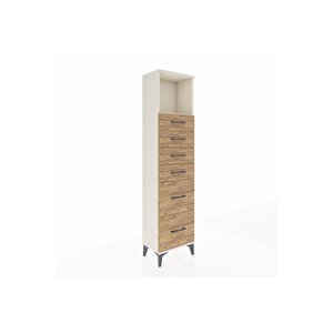 Arges Dolap Tek Raflı 6 Çekmeceli 44x30x182 Aytaşı-çam
