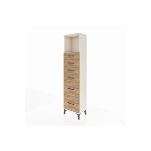 Arges Dolap Tek Raflı 6 Çekmeceli 44x30x182 Aytaşı-çam