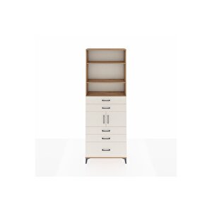 Arges Dolap 4 Raflı 5 Çekmeceli 2 Kapaklı 88x30x243 Çam-aytaşı