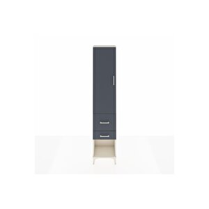 Arges Dolap 2 Raflı 2 Çekmeceli Tek Askılı 44x30x221 Aytaşı-antrasit