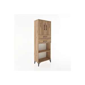 Arges Dolap 3 Raflı 2 Çekmeceli 2 Kapaklı 60x30x163 Çam-çam