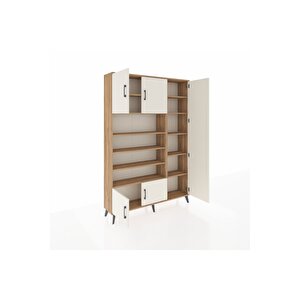 Arges Dolap 11 Raflı 5 Kapaklı 132x30x195 Çam-aytaşı/çam