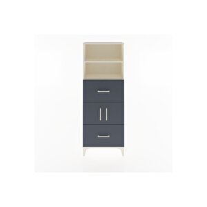 Arges Dolap 3 Raflı 2 Çekmeceli 2 Kapaklı 60x30x163 Aytaşı-antrasit