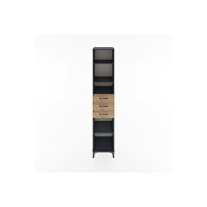 Hyperion Dolap 4 Raflı 3 Çekmeceli 44x44x221 Antrasit-çam