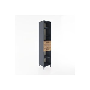 Hyperion Dolap 4 Raflı 3 Çekmeceli 44x44x221 Antrasit-çam