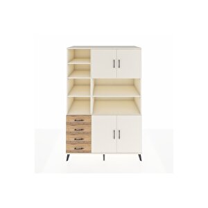Kronos Dolap 9 Raflı 4 Çekmeceli 4 Kapaklı 132x59x195 Aytaşı-aytaşı/çam