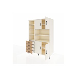 Kronos Dolap 9 Raflı 4 Çekmeceli 4 Kapaklı 132x59x195 Aytaşı-aytaşı/çam