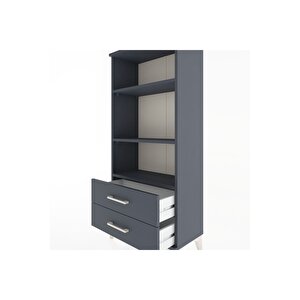 Hyperion Dolap 3 Raflı 2 Çekmeceli 60x44x134 Antrasit-antrasit