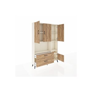 Arges Gardrop 7 Raflı 2 Çekmeceli 4 Kapaklı 132x30x195 Aytaşı-çam