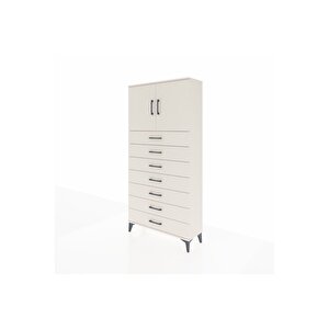 Arges Dolap 2 Raflı 7 Çekmeceli 2 Kapaklı 88x30x182 Aytaşı-aytaşı