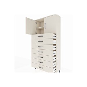 Arges Dolap 2 Raflı 7 Çekmeceli 2 Kapaklı 88x30x182 Aytaşı-aytaşı