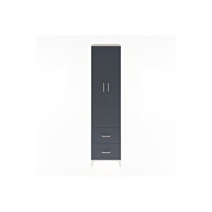 Hyperion Dolap 5 Raflı 2 Çekmeceli 2 Kapaklı 60x44x243 Aytaşı-antrasit