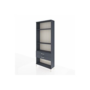 Arges Dolap 3 Raflı 2 Çekmeceli 88x30x221 Antrasit-antrasit