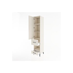 Hyperion Dolap 4 Raflı 2 Çekmeceli Tek Kapaklı 44x44x221 Aytaşı-aytaşı