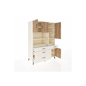 Kronos Dolap 9 Raflı 4 Çekmeceli 4 Kapaklı 132x59x195 Aytaşı-çam/aytaşı