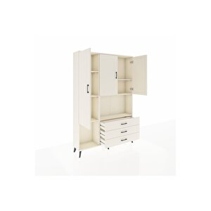 Arges Gardrop 6 Raflı 3 Çekmeceli 3 Kapaklı 132x30x195 Aytaşı-aytaşı