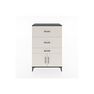 Hyperion Dolap 3 Çekmeceli 2 Kapaklı 88x44x134 Antrasit-aytaşı