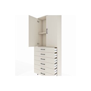 Arges Dolap 2 Raflı 6 Çekmeceli 2 Kapaklı 88x30x221 Aytaşı-aytaşı