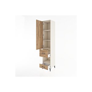 Hyperion Dolap 4 Raflı 2 Çekmeceli Tek Kapaklı 44x44x221 Aytaşı-çam