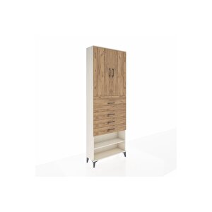 Arges Dolap 4 Raflı 4 Çekmeceli 2 Kapaklı 88x30x243 Aytaşı-çam