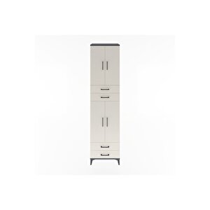 Hyperion Dolap 5 Raflı 4 Çekmeceli 4 Kapaklı 60x44x243 Antrasit-aytaşı