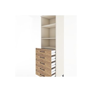 Hyperion Dolap 3 Raflı 5 Çekmeceli 60x44x195 Aytaşı-çam