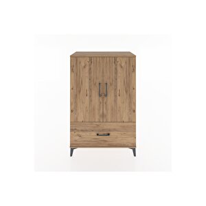 Hyperion Dolap 3 Raflı Tek Çekmeceli 2 Kapaklı 88x44x134 Çam-çam