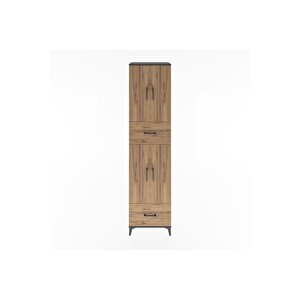 Hyperion Dolap 4 Raflı 2 Çekmeceli 4 Kapaklı 60x44x243 Antrasit-çam