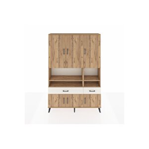 Arges Dolap 8 Raflı 2 Çekmeceli 6 Kapaklı 132x30x195 Çam-çam/aytaşı