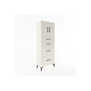 Arges Dolap 2 Raflı 4 Çekmeceli 2 Kapaklı 60x30x163 Aytaşı-aytaşı